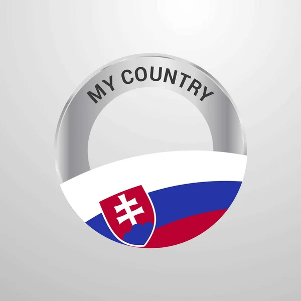 Slovakien Mitt Lands Flagg Badge — Stock vektor