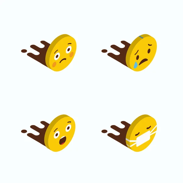 Set Gele Emojis Ontwerp Vector — Stockvector