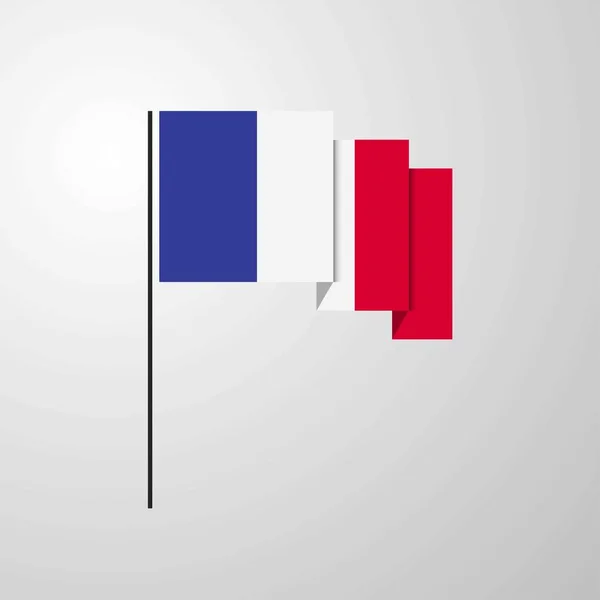 Francia Ondeando Bandera Fondo Creativo — Vector de stock