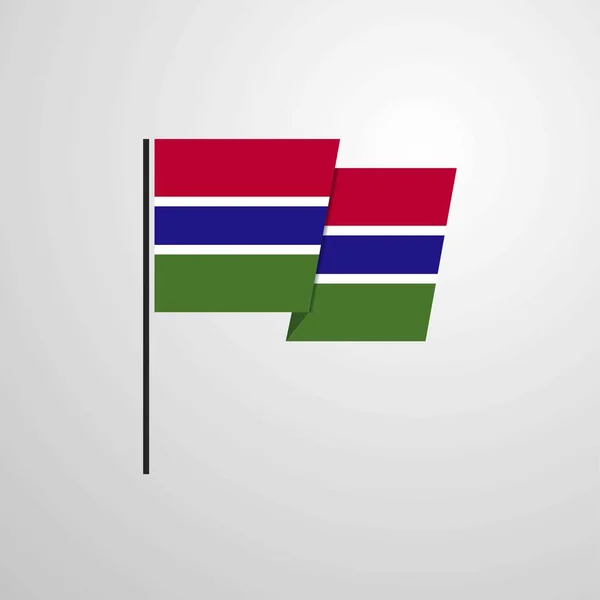 Gambia Schwenkt Flagge — Stockvektor