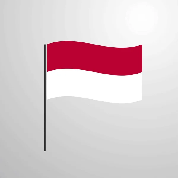 印度尼西亚挥动旗子 向量例证 — 图库矢量图片