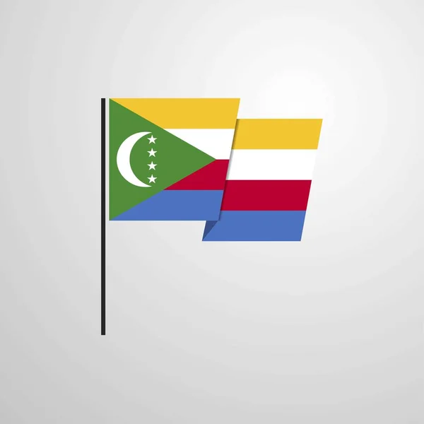 República Democrática Del Congo Ondeando Vector Diseño Bandera — Vector de stock