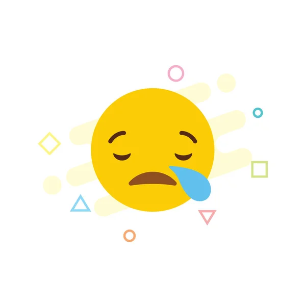 Triste Emoji Icono Diseño Vector — Archivo Imágenes Vectoriales