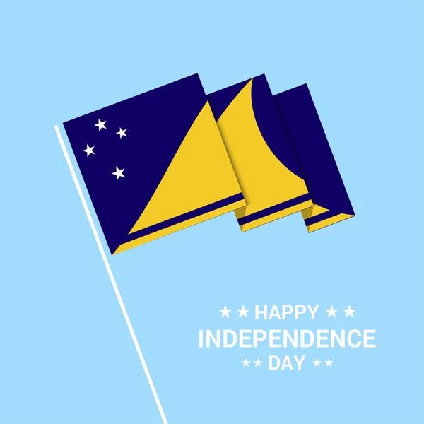 Tokelau Diseño Tipográfico Del Día Independencia Con Vector Bandera — Archivo Imágenes Vectoriales