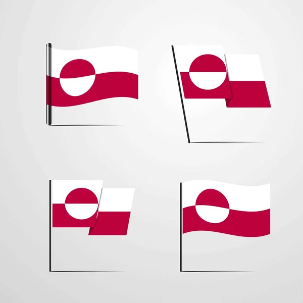 Groenland Vlag Pictogram Vectorillustratie — Stockvector