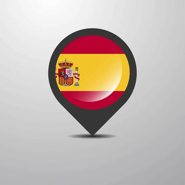 Spanien Karta Pin Vektorillustration — Stock vektor