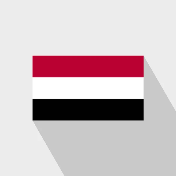 Vlajka Jemenu Dlouhý Stín Designu Vektor — Stockový vektor