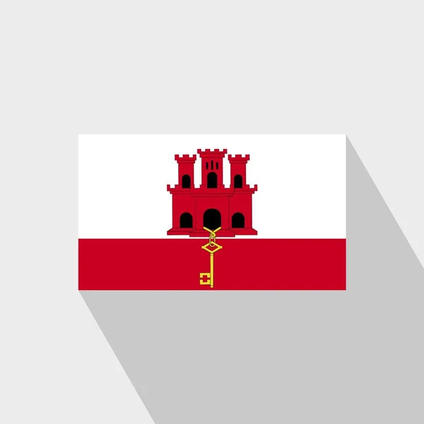Gibraltar Flag Long Shadow Design Vektor — Stockvektor