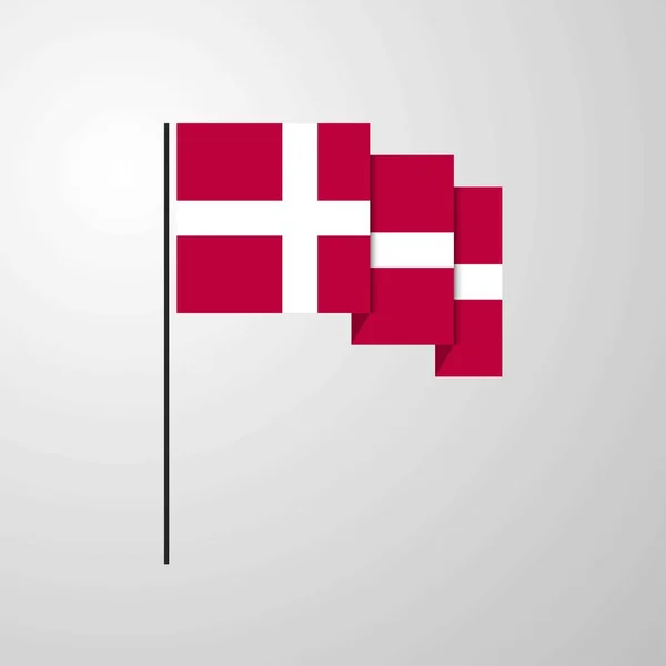 Denmark Waving Flag Creative Background — Stock Vector