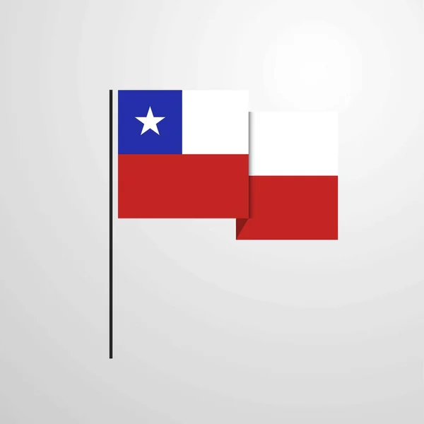 Chile Acenando Com Bandeira Vetor Design —  Vetores de Stock