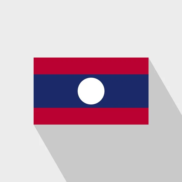 Laos Flag Long Shadow Design Vektor — Stockvektor