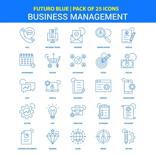 Εικόνες Διαχείρισης Επιχειρήσεων Μέλλον Μπλε Εικονίδιο Pack — Διανυσματικό Αρχείο