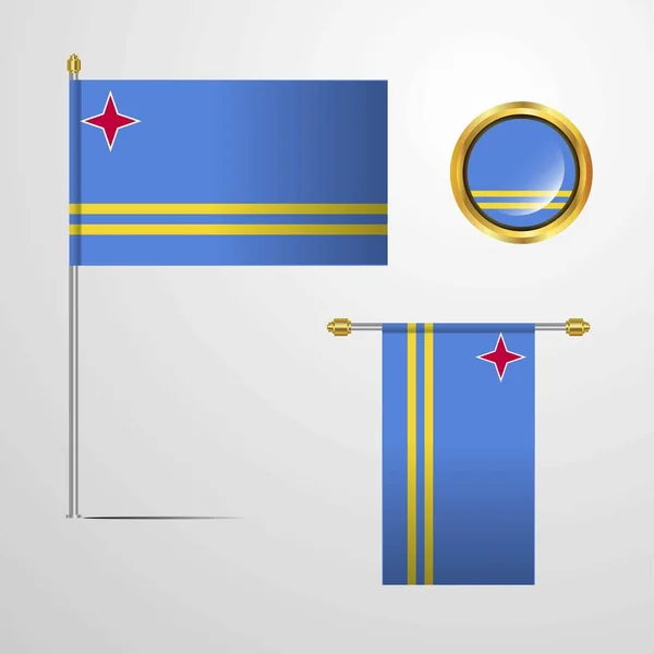 Aruba Flag Icon Vektor Illustration — Stockvektor