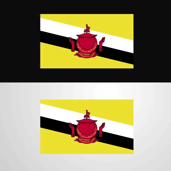 Brunei Bandera Diseño Banner — Archivo Imágenes Vectoriales