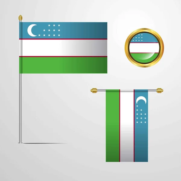 乌兹别克斯坦标志图标向量例证 — 图库矢量图片