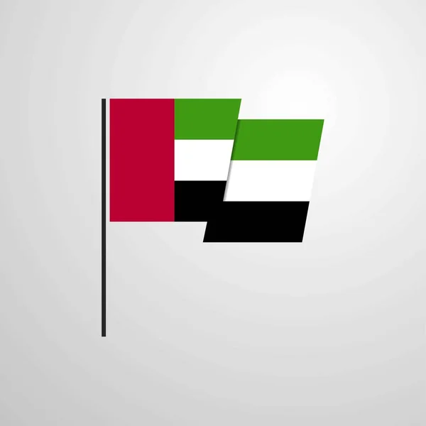 Uae Schwenken Flagge Design Vektor — Stockvektor