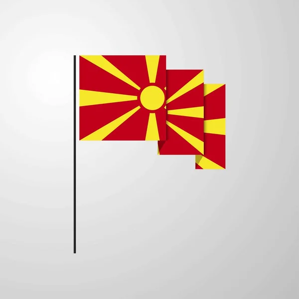 Macedonia Ondeando Bandera Fondo Creativo — Archivo Imágenes Vectoriales