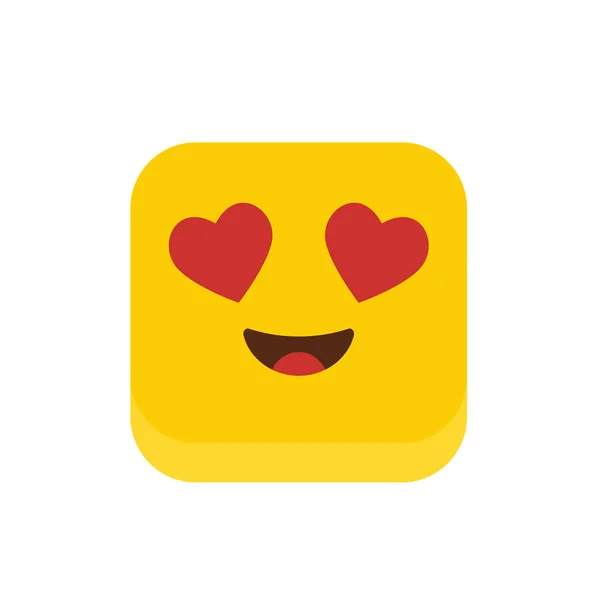 Amor Ícone Emoji Vetor Design — Vetor de Stock