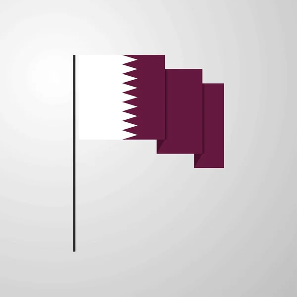 Qatar Acenando Bandeira Fundo Criativo — Vetor de Stock