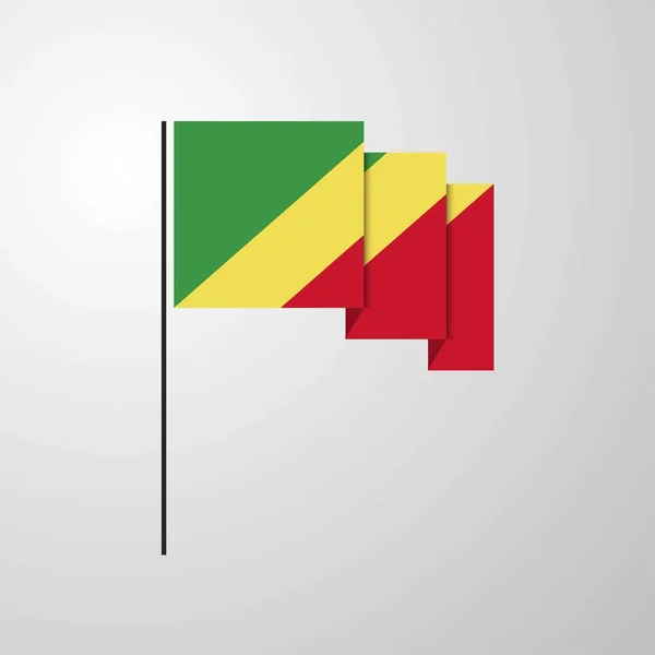 Δημοκρατία Του Κονγκό Κυματίζει Σημαία Δημιουργικό Υπόβαθρο — Διανυσματικό Αρχείο