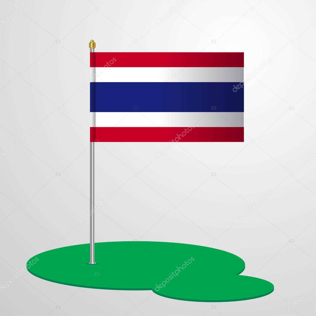 Thailand Flag Pole, vector illustration