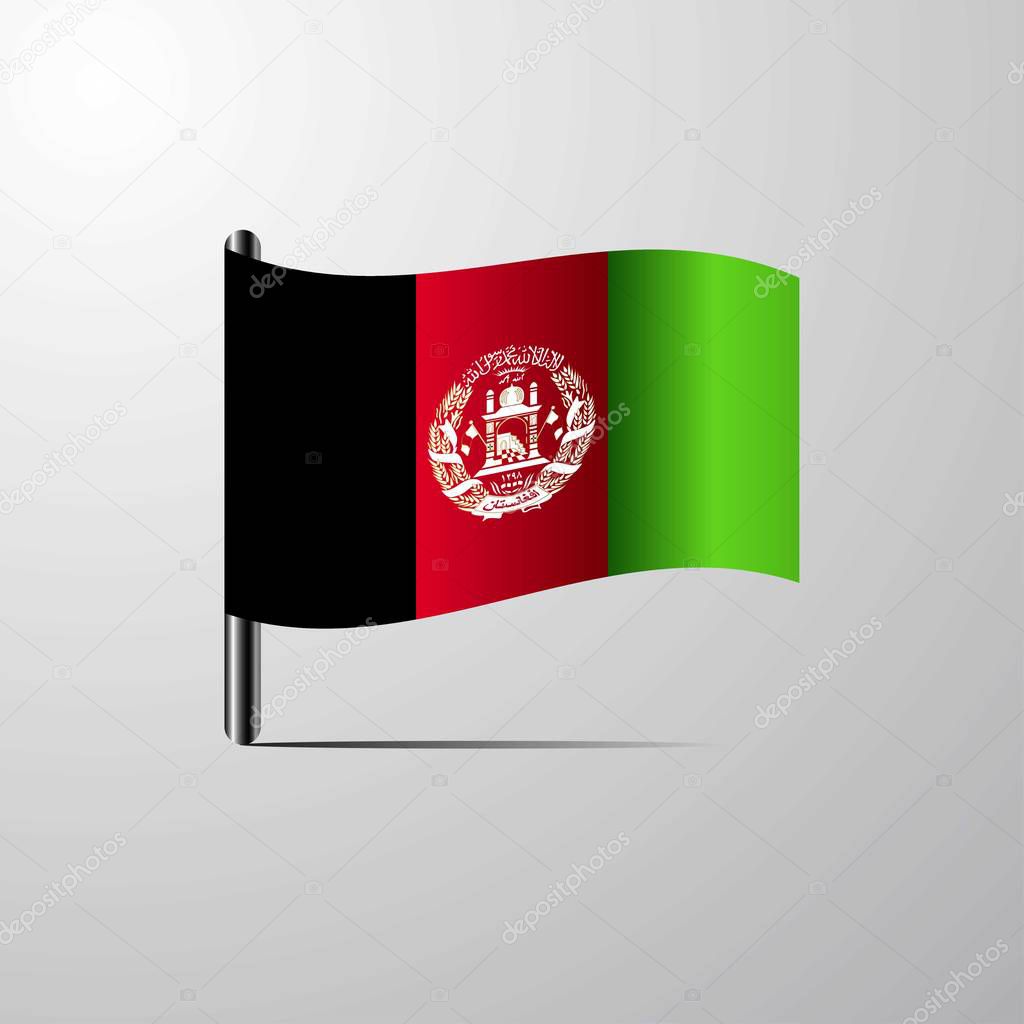 Afghanistan waving Shiny Flag design vector