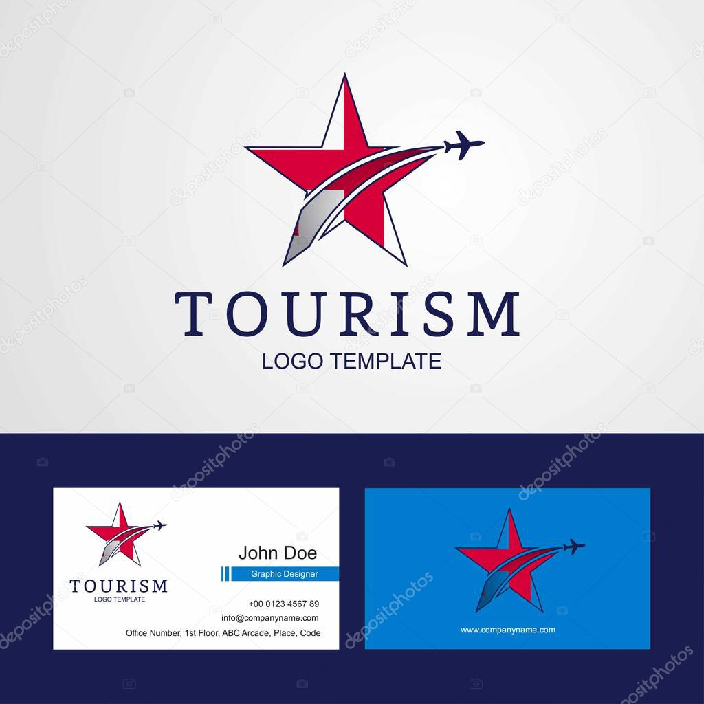 Travel Georgia flag Creative Star Logo and Business card design