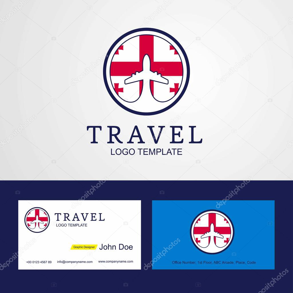 Travel Georgia Creative Circle flag Logo and Business card design