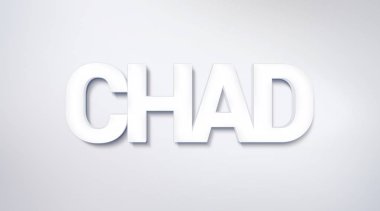 Chad, metin tasarım. hat. Tipografi poster. Duvar kağıdı arka plan olarak kullanılabilir