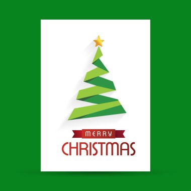 Yeşil renkli vektör ile neşeli Noel yaratıcı tasarım