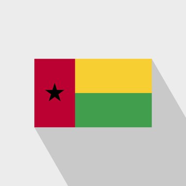 Gine Bissau bayrak uzun gölge tasarlamak vektör