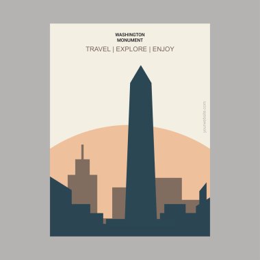 Washington Anıtı, ABD Vintage tarzı Landmark Poster şablonu