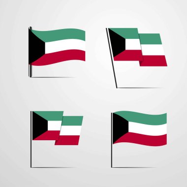 Kuveyt bayrağı simge vektör çizim