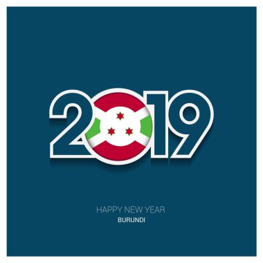 2019 Burundi tipografi, mutlu yeni yıl arka plan