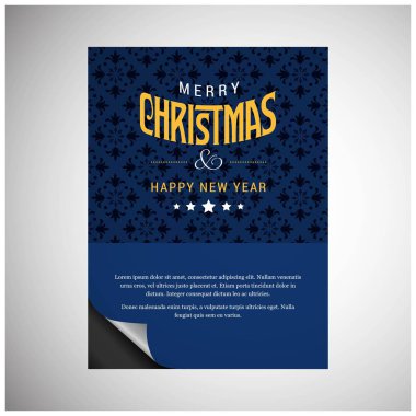İle mavi arka plan vektör tasarım Noel tebrik kartı