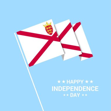 Jersey bağımsızlık günü tipografik tasarım bayrak vektör ile