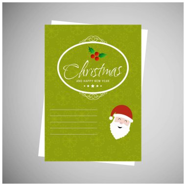 Neşeli Noel selamlar ile yeşil renkli vektör tasarımı