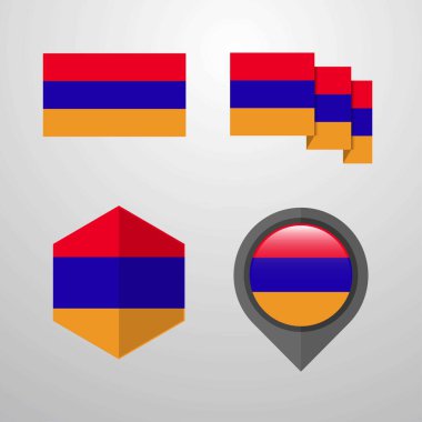 Ermenistan bayrağı tasarım vektör ayarla