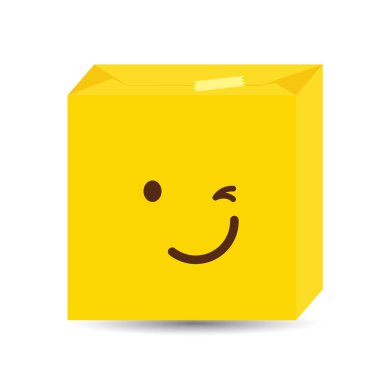 Emoji simgesi tasarım, renkli vektör çizim gülümseyen