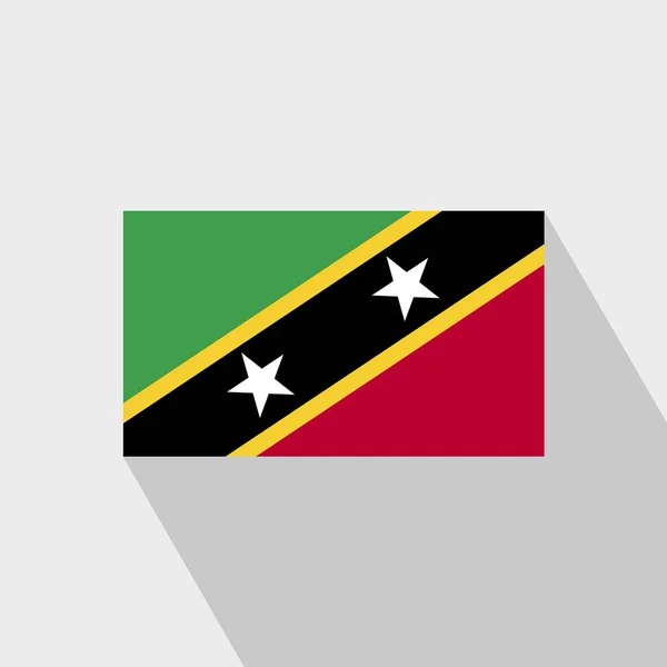 Saint Kitts Och Nevis Flagga Long Shadow Design Vektor — Stock vektor