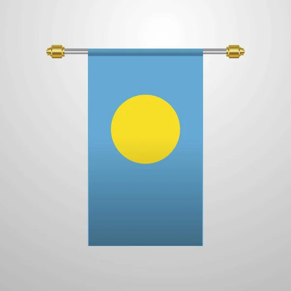 Palau Opknoping Vlag Vectorillustratie — Stockvector