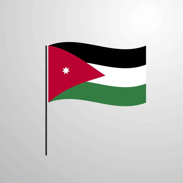 Jordanie Agitant Drapeau Illustration Vectorielle — Image vectorielle