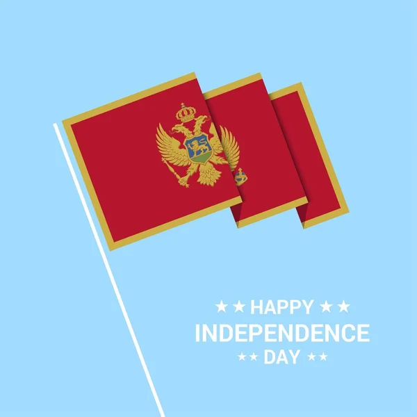 Montenegro Día Independencia Diseño Tipográfico Con Vector Bandera — Vector de stock