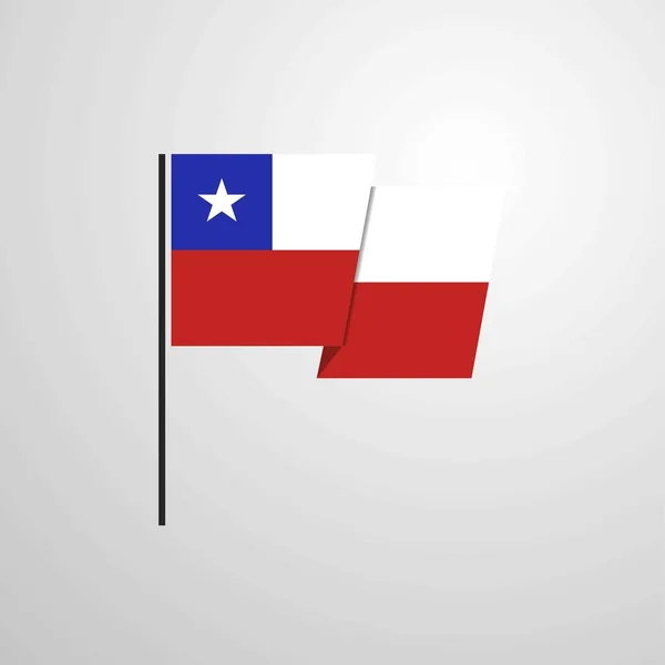 Chile Schwenkt Flagge Design Vektor — Stockvektor