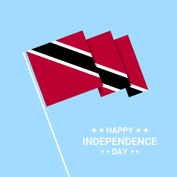 Trinidad Tobago Independence Day Typographic Design Flag Vector — Stock Vector