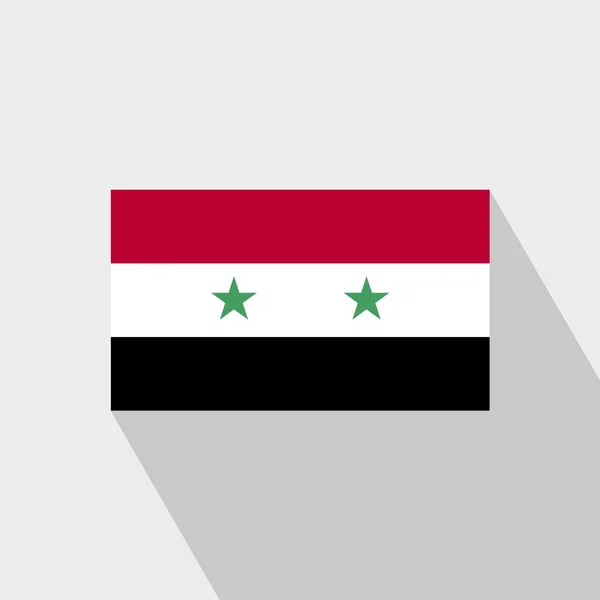 Syrien Flagge Langer Schatten Design Vektor — Stockvektor