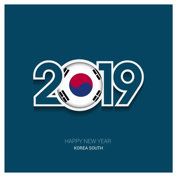 2019 Corea Del Sur Tipografía Feliz Año Nuevo Antecedentes — Archivo Imágenes Vectoriales