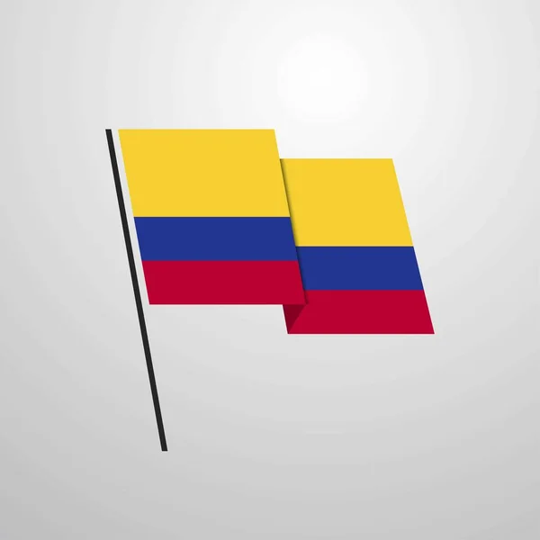 Colombia Icono Bandera Vector Ilustración — Archivo Imágenes Vectoriales