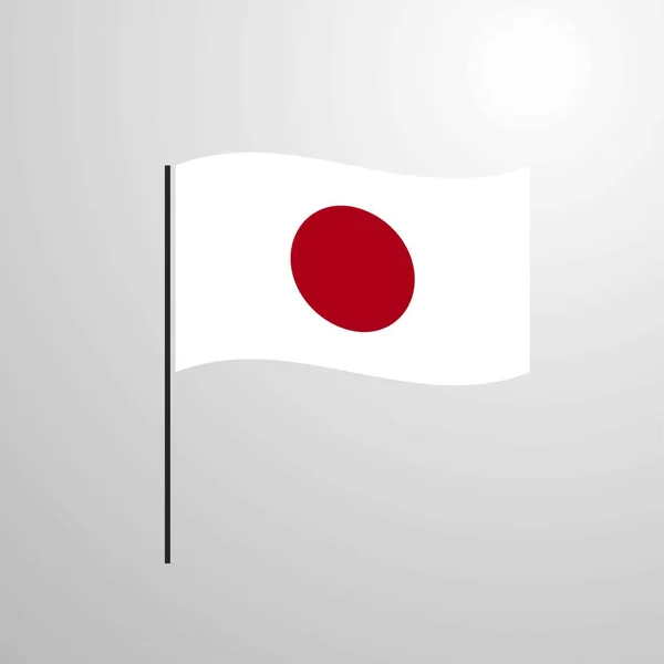 Jepang Melambaikan Bendera Gambar Vektor - Stok Vektor