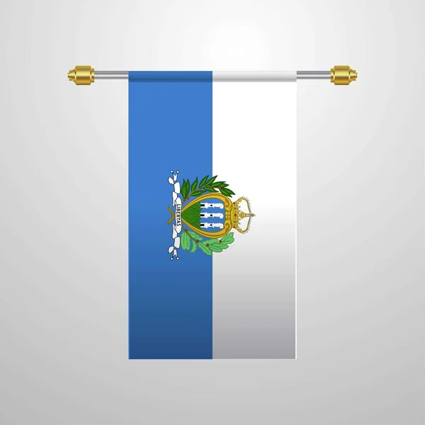 Bandera Colgante San Marino — Vector de stock